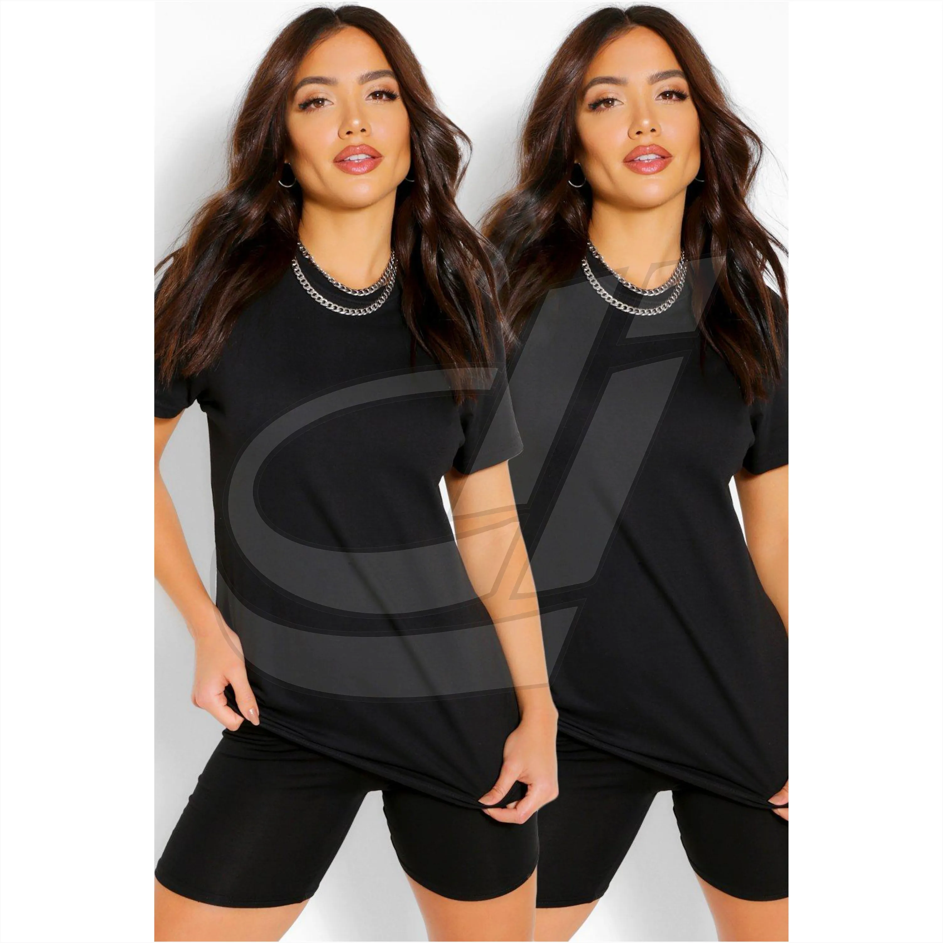 Best Selling Summer Twin Set For Ladies Women Latest Fashion Design Tie Dye Women Short T Shirt /New Summer Women 2pc twin set