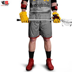 Ensemble d'uniformes de crosse pour hommes Maillot à col en V en polyester 100% avec demi-manches et short Vêtements de football - Product Image 6