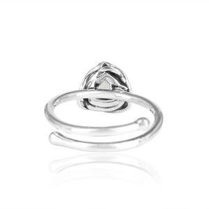 Natural <b>Green</b> Amethyst Gemstone Woman's Anniversary Rings 925 Silver Triangular Adjustable Stackable Ring <b>Jewelry</b> Wholesale - Product Image 4