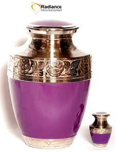 Urne funéraire en laiton gravée de fleurs anciennes pour cendres humaines adultes, urne commémorative en métal, récipient décoratif pour enterrement - Product Image 6