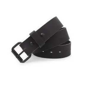 حزام عتيق أسود من الجلد الأصلي 100% مع إبزيم من الفولاذ المقاوم للصدأ، حزام كاجوال للرجال ذو علامات تجارية شهيرة صديق للبيئة للغاية