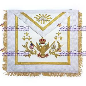 Rose Croix 33rd Degree Hand embroidered Apron <b>Set</b> 'WINGS UP' All Countries Flags | Masonic Regalia Apron Supplier - Product Image 4