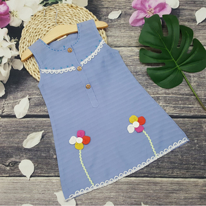 Minivestido Floral sin mangas para niñas de 2 a 7 años, ropa 100% de algodón para verano - Product Image 3