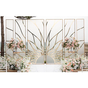 Wholesale Wedding <b>Backdrop</b> Metal Arch <b>Stand</b> Modern Metal Display for Wedding Decoration Wrought Iron Wedding Metal Arch - Product Image 1
