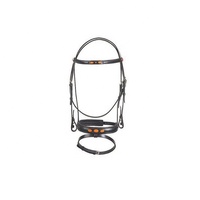 Bride en cuir avec bandeau en cristal fantaisie Bride de dressage rembourrée souple Bride de cheval Équipement de course Accessoires pour chevaux