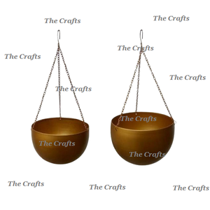 ที่แขวนกระถางเหล็กสีทองพร้อมอุปกรณ์แขวนทรงกลมสำหรับตกแต่งสวน - Product Image 5