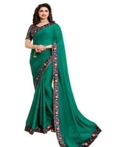 Les plus belles tenues de soirée sont les saris de travail en soie avec broderie et chemisier. Inain Women Wear Sari Low Price Wholesale Garment - Product Image 1