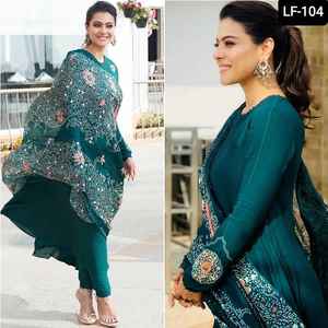 Ropa Étnica india de algodón para mujeres, Kurtis con pantalón Palazzo con bordado, para fiesta, indio y paquistaní - Product Image 2