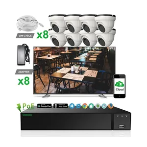 Cantonk Hik OEM Vision 8 Canaux Dôme Noir 4K 8MP Maison Extérieure PoE NVR Kit DE VIDÉOSURVEILLANCE Caméra De Surveillance système