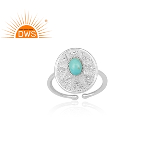 Bague en pierres précieuses naturelle zircon, anneau en argent fin, de forme ovale, fait à la main, fabrication de bijoux - Product Image 2