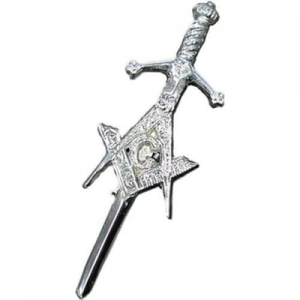 Broche de kilt maçonnique écossaise Highland Pipe Band, finition chromée, badge maçonnique par GPC - Product Image 3