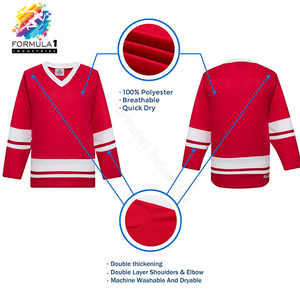 Jersey de Hockey sobre Hielo Unisex Personalizado de Manga Larga con Bordado Sublimado Vintage de Alta Calidad, Fórmula 1, Industria F1I-02 - Product Image 3