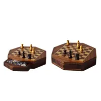 लकड़ी शतरंज खेल तह बॉक्स के साथ सेट