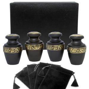 Elegant Quality Crafted with a Great Precision Keepsake Mini Cremation Urn for Human Ash - Set of 4 - With Case and 4 Pouches - Product Image 5