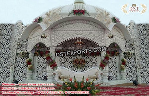 Maravilloso escenario de boda abierto inspirado en Jodha Akbar diseñador Maharani escenario para Malasia México bodas decoraciones boda - Product Image 3