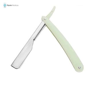 เครื่องโกนหนวดมือแบบมืออาชีพขอบตรงสแตนเลสคมมีดโกนพับได้พร้อมใบมีด2สี - Product Image 2