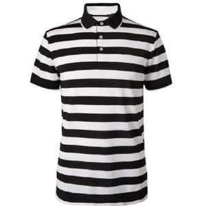 Polo d'été rayé à manches courtes personnalisé marque originale 100% vêtements en coton tissu imprimé de haute qualité à séchage rapide - Product Image 3