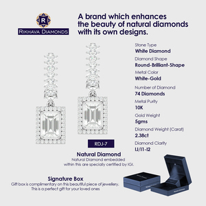 ต่างหูทองขาวบริสุทธิ์10K ทำขึ้นอย่างสวยงามพร้อมเพชรแท้ส่งตรงจากผู้ผลิต - Product Image 4