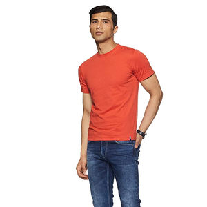 T-shirt orange grande taille pour homme Pull coupe ajustée respirant en coton polyester confortable et élégant - Product Image 6