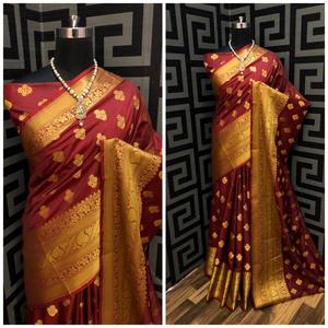 New Attractive Rich Look Sana <b>Silk</b> Embroidery Hot Fix Diamond Work Party Wear Saree with Blouse Piece Indian Women Wear Surat - Product Image 2