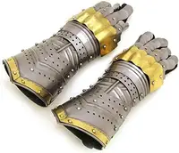 2021 модные армированные перчатки из стали с латунными деталями, армированный воин, металлическая пара, костюм средневекового рыцаря
