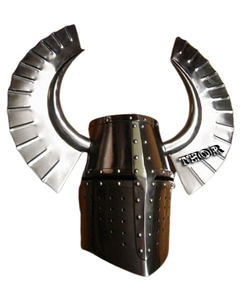 Armadura de los caballeros medievales, casco cruzado, armadura de traje del caballero romano ~ SCA, acabado plateado - Product Image 4