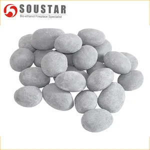 ceramic grey pebbles for fireplace