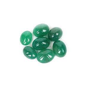 7 Piezas de Esmeralda Sakota Natural, Cabujón Ovalado de 12x9mm-14x11mm, 45.60 Quilates - Product Image 1