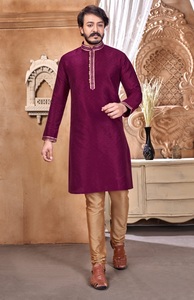Bayram özel etnik giyim hint geleneksel wearJacquard nakış çalıştı Punjabi Kurta pijama erkek düğün <span class=keywords><strong>Sherwani</strong></span> - Product Image 3