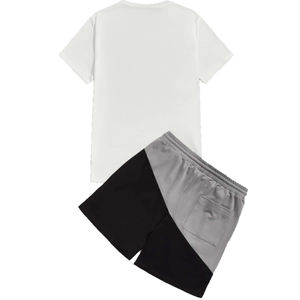 Ensemble de t-shirt et short pour homme, broderie personnalisée, 2 pièces, taille oversize, grande taille, été - Product Image 2