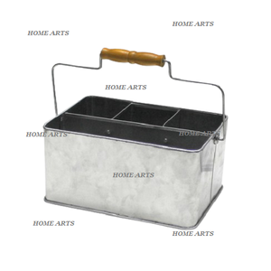 Porte-couverts galvanisé de conception la plus récente avec manche en bois Porte-couverts de vaisselle de qualité de luxe par Home Arts - Product Image 1