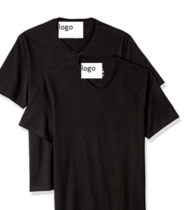 Camiseta de manga corta con cuello en V para hombre, camiseta de ajuste Regular, sólido: 100% algodón, 60% algodón, 40% poliéster, 2 paquetes - Product Image 5