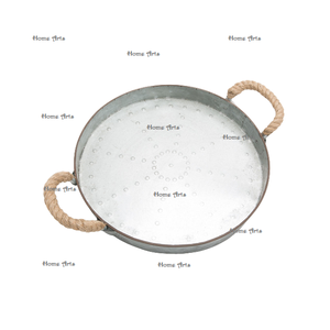 Plateau alimentaire galvanisé au design classique, plateau de service alimentaire de forme ovale de la plus haute qualité pour la maison, l'hôtel et la restauration - Product Image 6