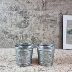 Ensemble de 2 mini-bacs à fleurs en métal galvanisé, pots à fleurs rustiques pour table, pour événements et kits de décoration - Product Image 3