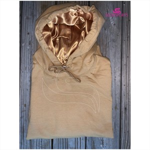 Sudadera con capucha de algodón y satén para hombre y mujer, ropa para Parte Superior Femenina, de Color Chocolate, de alta gama, lisa, bordada, venta al por mayor - Product Image 5