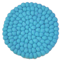 Sous-verre en feutre de laine écologique personnalisable de 15 cm, tissé à la main, épaisseur 10 mm, motif décoratif népalais pour cuisine