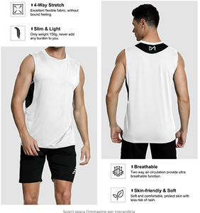 T-shirt de sport sans manches, à la mode, pour hommes, course, Gym, fitness - Product Image 3