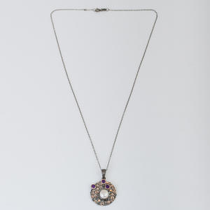 Collar de Plata de Ley 925 con Colgante de Amatista Púrpura y Perla Natural Grande, Ideal para Regalo - Product Image 6