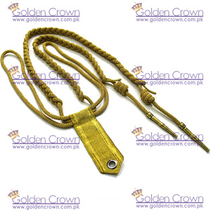 High Quality Wholesale Metallic <b>Cord</b> Aiguillettes Golden Color Uniform Metal Tip Coated Finish Customizable Size Ceremonial - Product Image 2