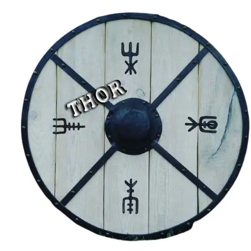 Escudo de madera vikingo Medieval, mejor armadura, acabado blanco, coleccionable, réplica de 24''