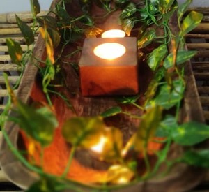 Customized Rustic Small Pillar-Shaped Walnut High-Quality Hand-crafted Home Decor Wooden Wax Filling <b>Tealight</b> Candle Holder - Product Image 5