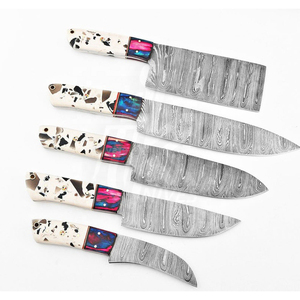 Juego de cuchillos de cocina personalizados, juego de 5 piezas de cuchillos de Chef de Damasco forjado a mano - Product Image 4