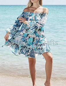 Looking Hot Poolside Off Shoulder Vintage Style Long Sleeve <b>Women</b> <b>Tunic</b> Tops With Matching Bags <b>Women's</b> <b>Dresses</b> - Product Image 3