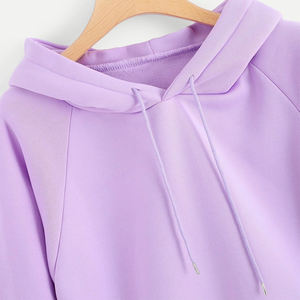 High Quality 100% Polyester for <b>Purple</b> Hoodie with Drop Shoulder for Girls for Winter - Product Image 4