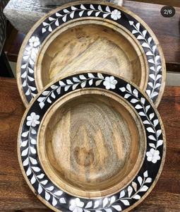 Bandeja decorativa de madera Natural, bandeja con incrustaciones de fregona, estilo árabe, hogar, Hotel, restaurante, utensilios de cocina, venta al por mayor al mejor precio - Product Image 2