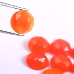 ราคาขายส่งคาร์เนเลียนธรรมชาติโรสตัดพลอยกลมเหลี่ยมเพชรพลอยขนาด5มม. ถึง10มม - Product Image 2