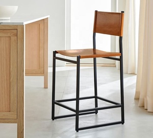 Tabouret de Bar en cuir et métal vintage fait à la main en inde, utilisation commerciale, pour hôtel, Bar, Restaurant, salon intérieur et extérieur - Product Image 6