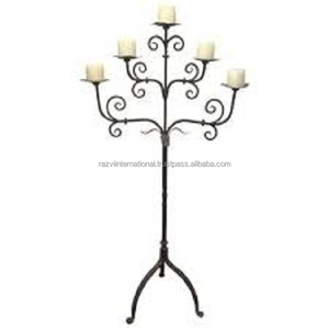 5-Arm Metal Iron Black <b>Candelabra</b> Economical and Elegant for Weddings and Easter Occasions Other Candle Holders Lanterns - Product Image 3