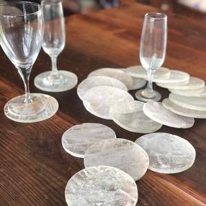 Natural <b>White</b> Agate <b>Coaster</b> | Polished Crystal Stone Drink <b>Coaster</b> | Wholesale - Product Image 2