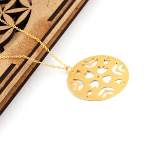 Découpe Design Plaqué Or Mandala Pendentif Collier Bohème Déclaration Collier Unique Artisan Bijoux Faits À La Main - Product Image 5